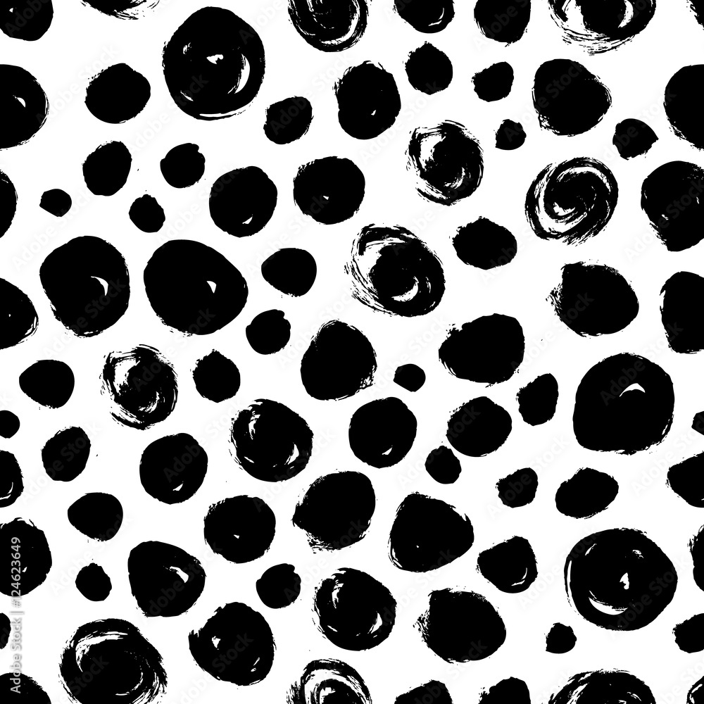 Polka dot seamless pattern. Hand drawn artistic ink circles. Polka dot seamless pattern. Hand drawn artistic ink circles.