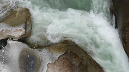 Water moving on rocks