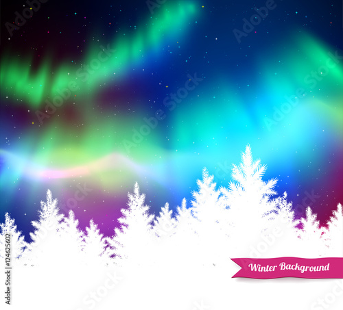 Winter landscape background