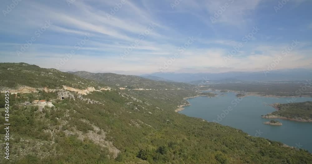 Aerial, Flying Around Slansko Jezero Lake, Montenegro Aerial, Flying Around Slansko Jezero Lake, Montenegro