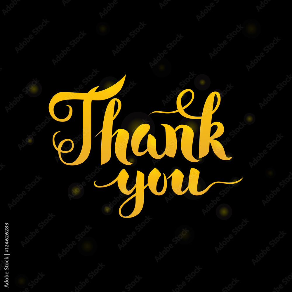 Thank You Gold Lettering over Black Thank You Gold Lettering over Black