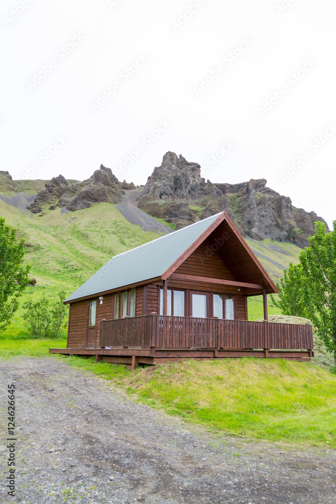 Cabins by the hills in Iceland Cabins by the hills in Iceland