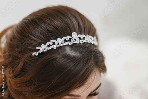 female hairstyle for the wedding closeup view