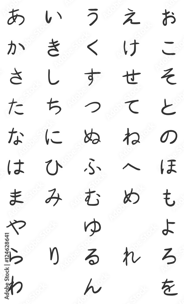 Vector Set of Hiragana Symbols. Japan Alphabet. Vector Set of Hiragana Symbols. Japan Alphabet.