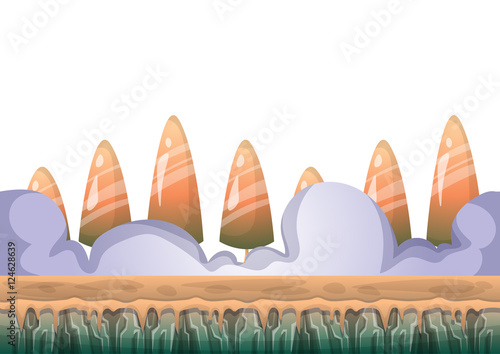cartoon vector sky background with separated layers for game art and animation game design asset in 2d graphic