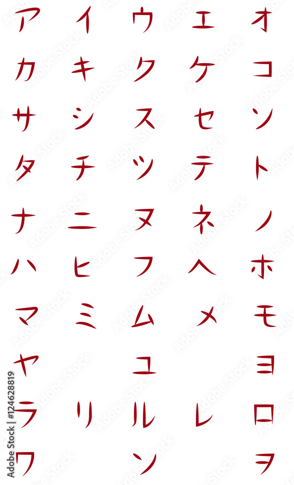 Vector Set of Katakana Symbols. Japan Alphabet. Vector Set of Katakana Symbols. Japan Alphabet.