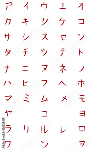 Vector Set of Katakana Symbols. Japan Alphabet.