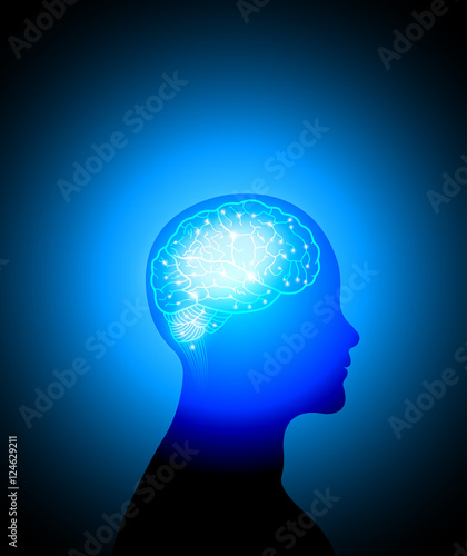 Digital brain abstract for intelligence concept