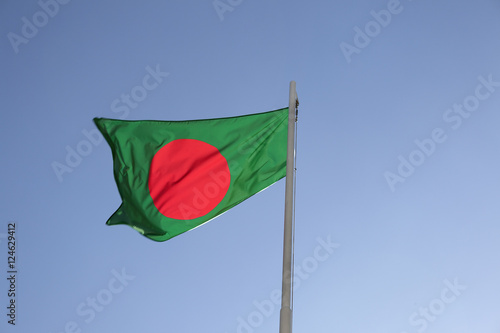 National flag of Bangladesh on a flagpole
