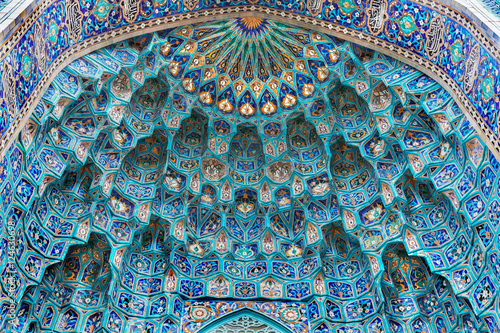 Photography Saint Petersburg Mosque, majolica mosaic of the portal