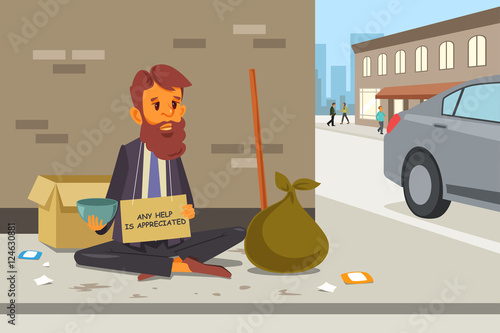 Homeless Panhandler on the Street