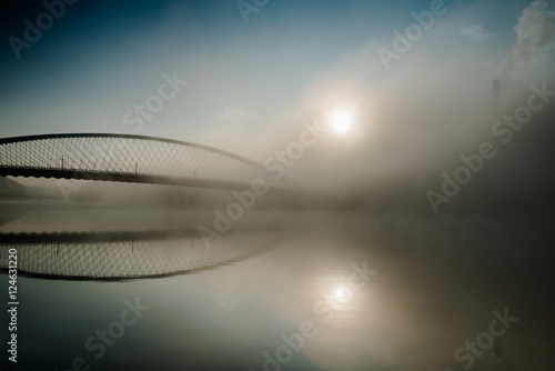 bridge over the calm river