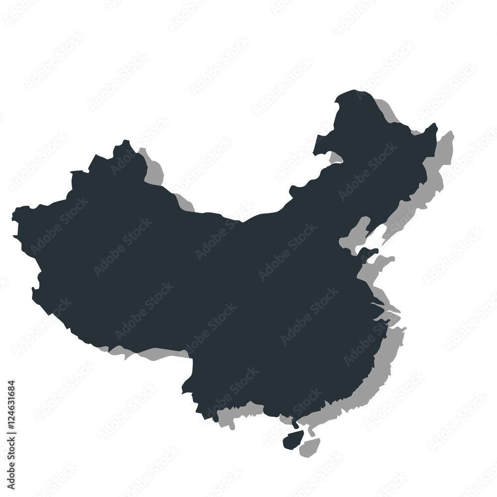 Map of People's Republic of China in vector art