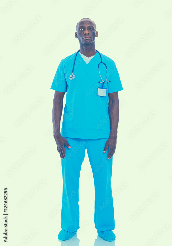 Portrait of a doctor man standing isolated on white background Portrait of a doctor man standing isolated on white background