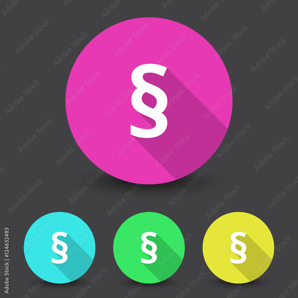 White Paragraph icon in different colors set White Paragraph icon in different colors set