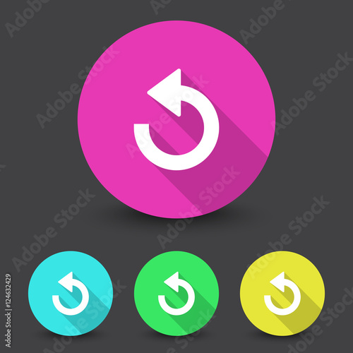 White Undo icon in different colors set