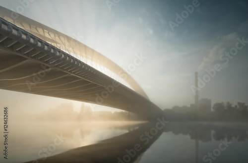 bridge over the calm river