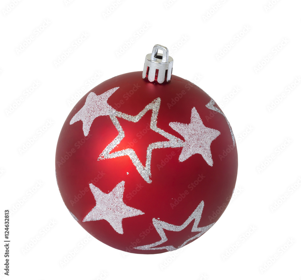 christmas red ball isolated on the background christmas red ball isolated on the background