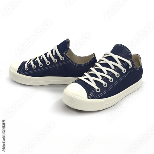 Convenient for sports mens sneakers. Presented on a white. 3D illustration