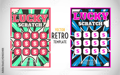 scratch off lottery ticket vector design template