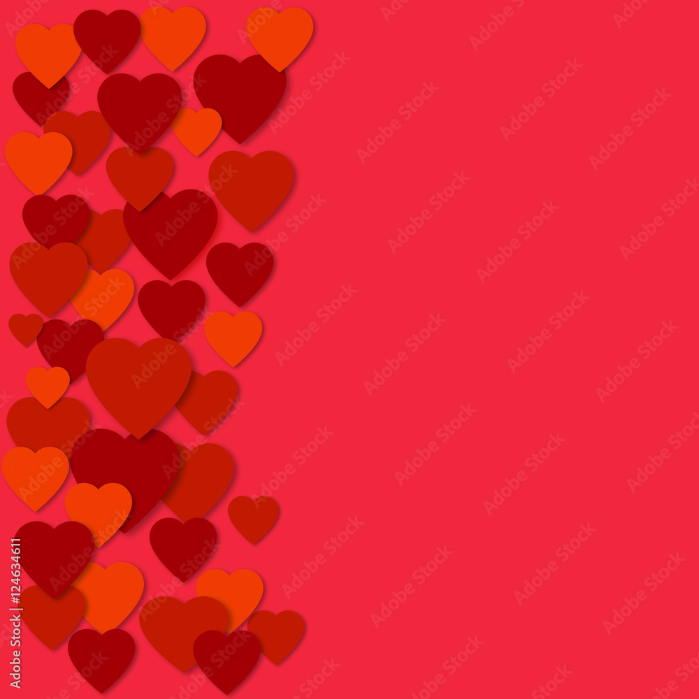 Bright pink and red paper hearts vector background. Vector hearts collage.  Wedding, anniversary, birthday, Valentine's day, party Design for banner,  poster, card, invitation, placard, brochure, flyer. Stock Vector | Adobe  Stock
