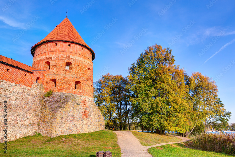 Trakai Island Castle Museum in the early fall time. Trakai village, Lithuania. Trakai Island Castle Museum in the early fall time. Trakai village, Lithuania.