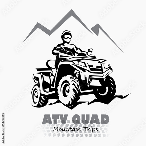 atv, quad bike stylized silhouette vector symbol, design element photo
