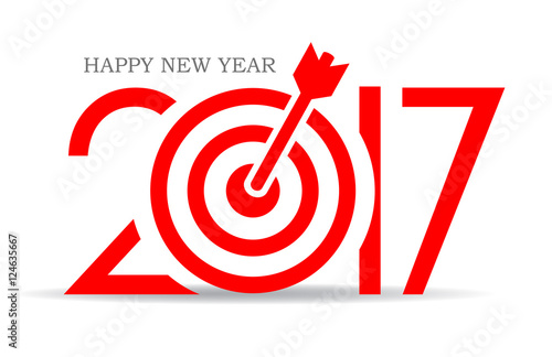 Successful new year card design, reach your goals