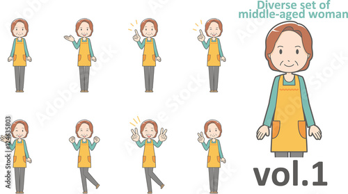 Diverse set of middle-aged woman , EPS10 vector format vol.1
