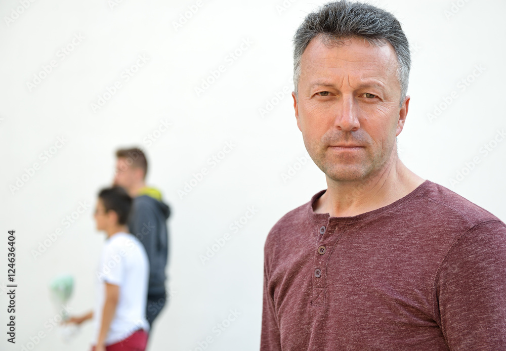 Handsome man, outdoor portrait. Handsome man, outdoor portrait.