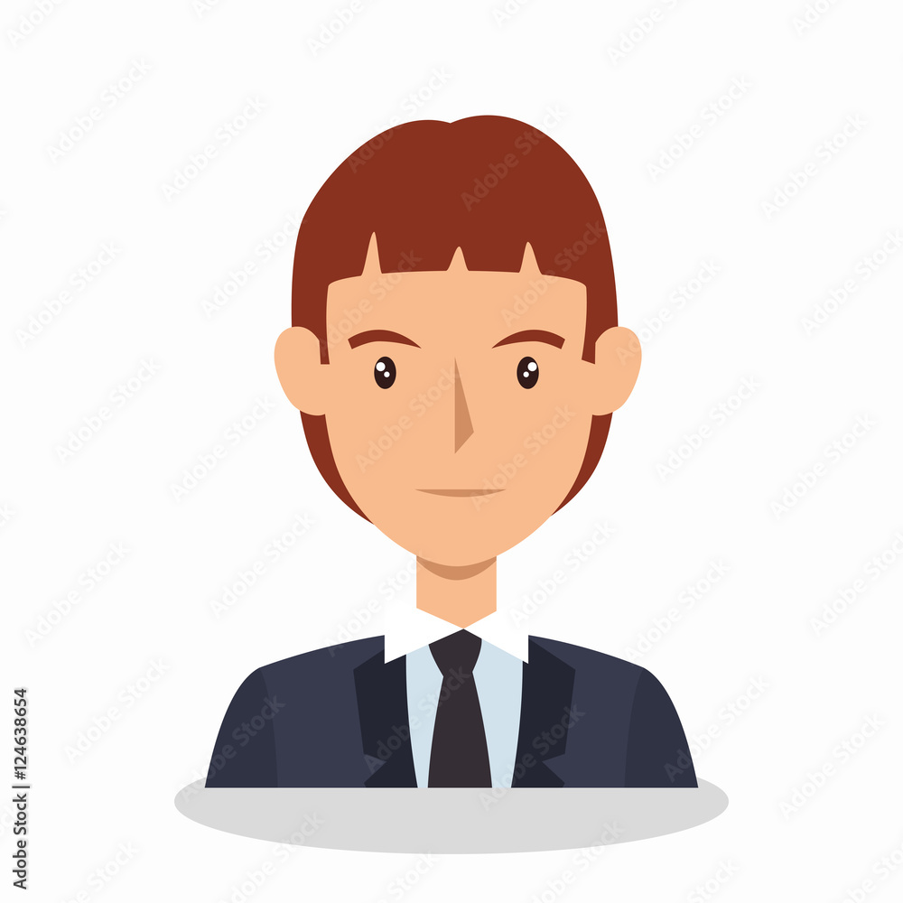 businessman avatar elegant icon vector illustration design