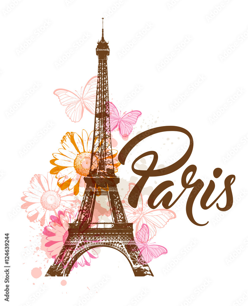 Naklejka premium Dekoracyjne tło z Paryża