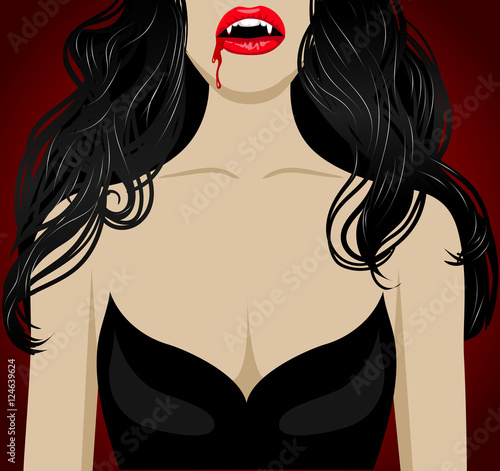 Sexy vampire with blood