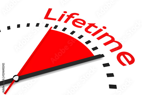 Fotografie clock red seconds hand area lifetime 3D Illustration