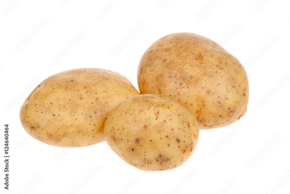 close up of potatoes isolated on white background close up of potatoes isolated on white background