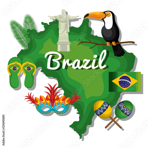 welcome to brazil representing icons vector illustration design