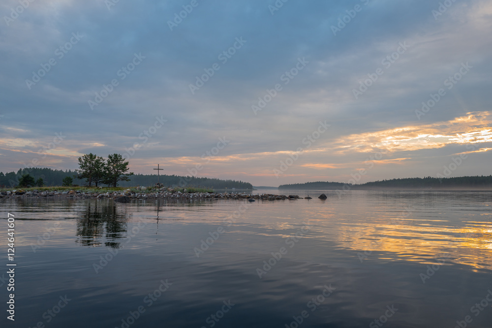 Fototapeta premium Amazng sunset on the White sea