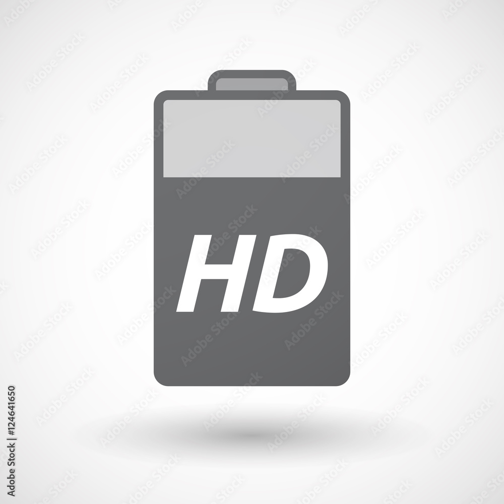 Isolated battery icon with the text HD Isolated battery icon with the text HD