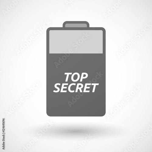 Isolated  battery icon with    the text TOP SECRET