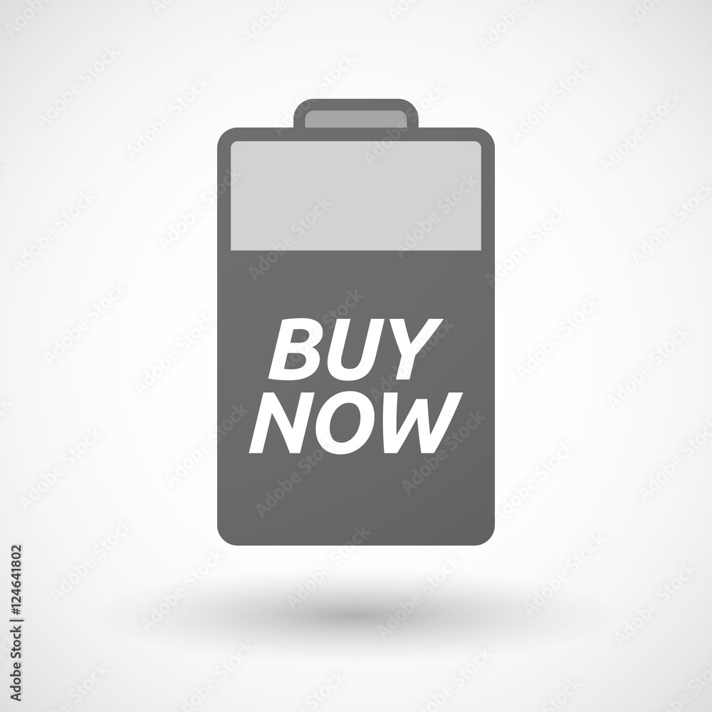 Isolated battery icon with the text BUY NOW Isolated battery icon with the text BUY NOW