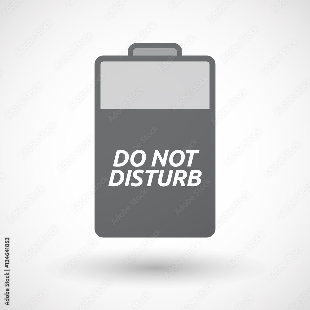 Isolated  battery icon with    the text DO NOT DISTURB