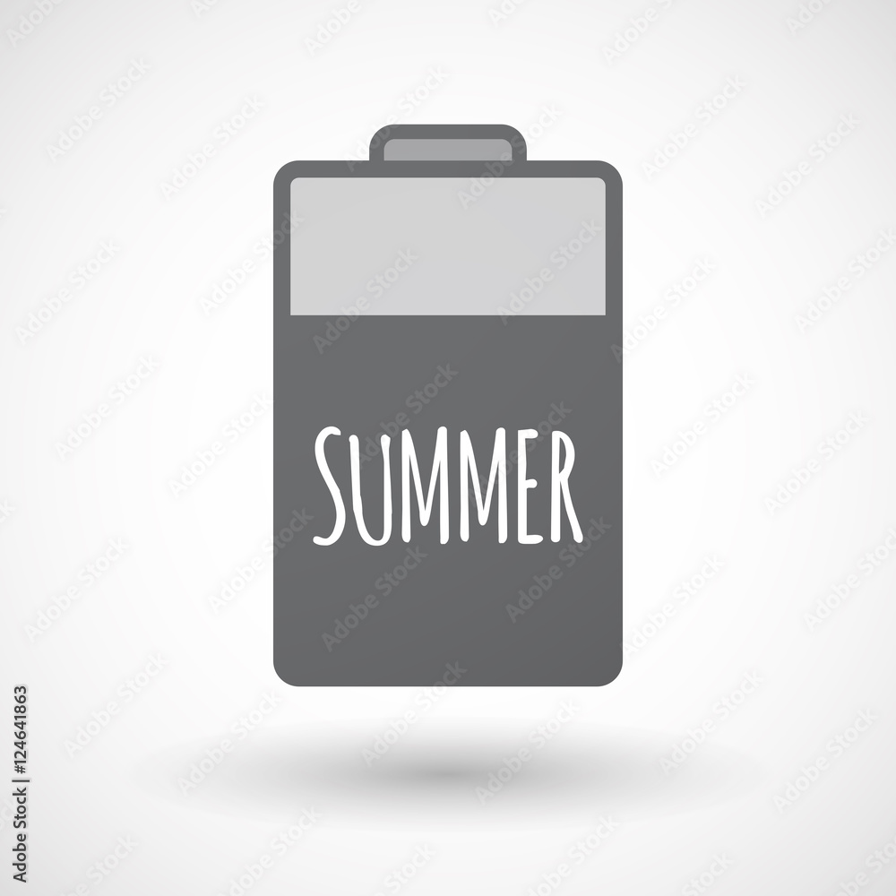Isolated battery icon with the text SUMMER Isolated battery icon with the text SUMMER