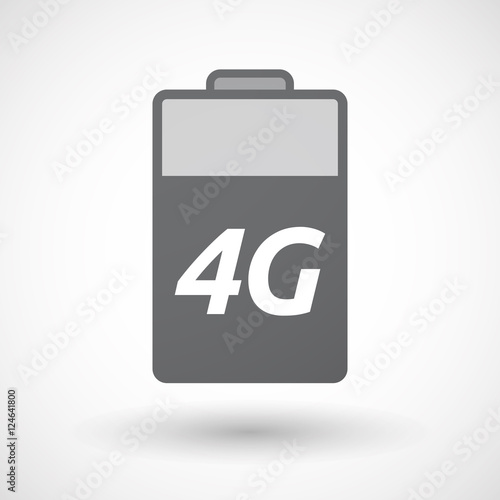 Isolated battery icon with the text 4G