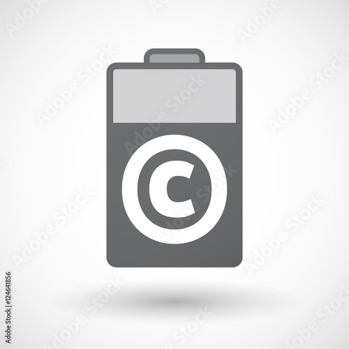 Isolated  battery icon with    the  copyright sign