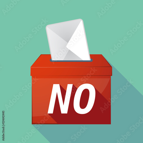 Long shadow ballot box with the text NO