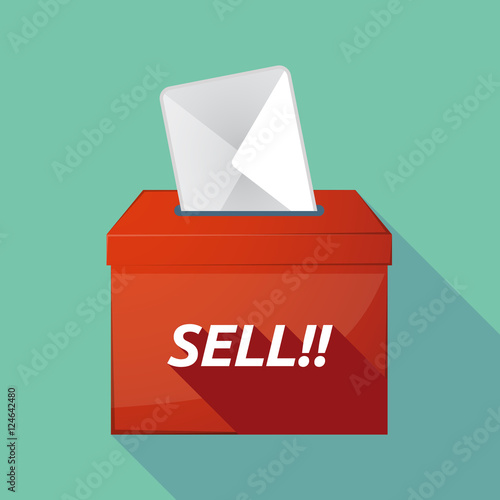 Long shadow ballot box with the text SELL!!