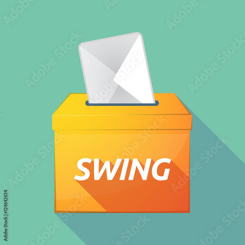Long shadow ballot box with    the text SWING