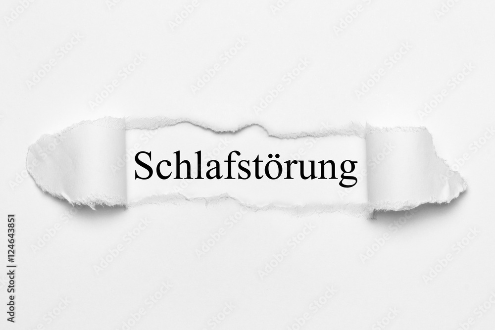 Fototapeta premium Schlafstörung auf weißen gerissenen Papier