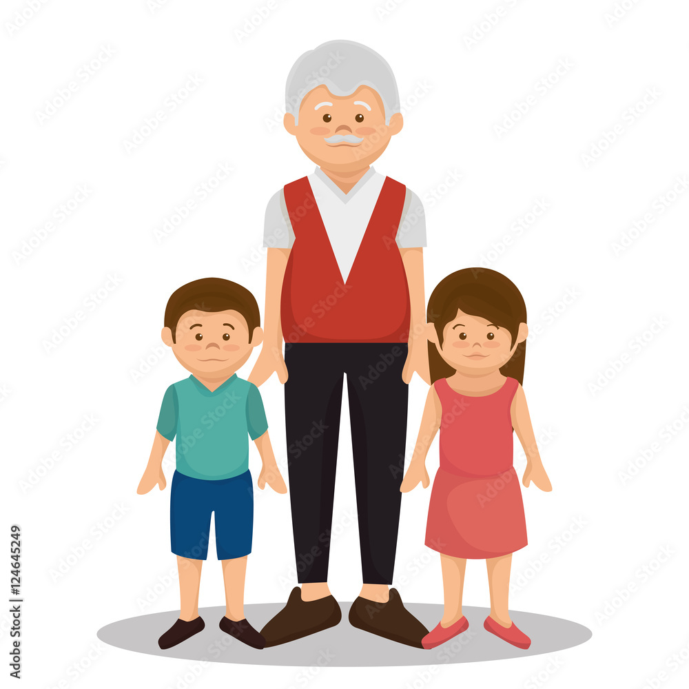 group family members characters vector illustration design