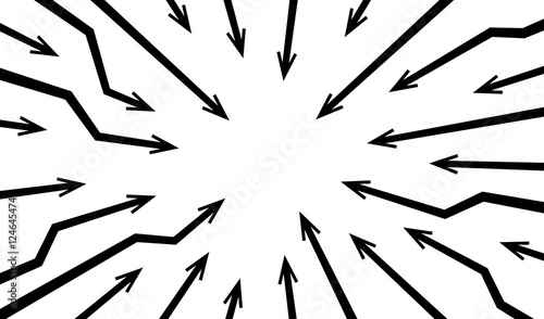 Black radial concentric arrows